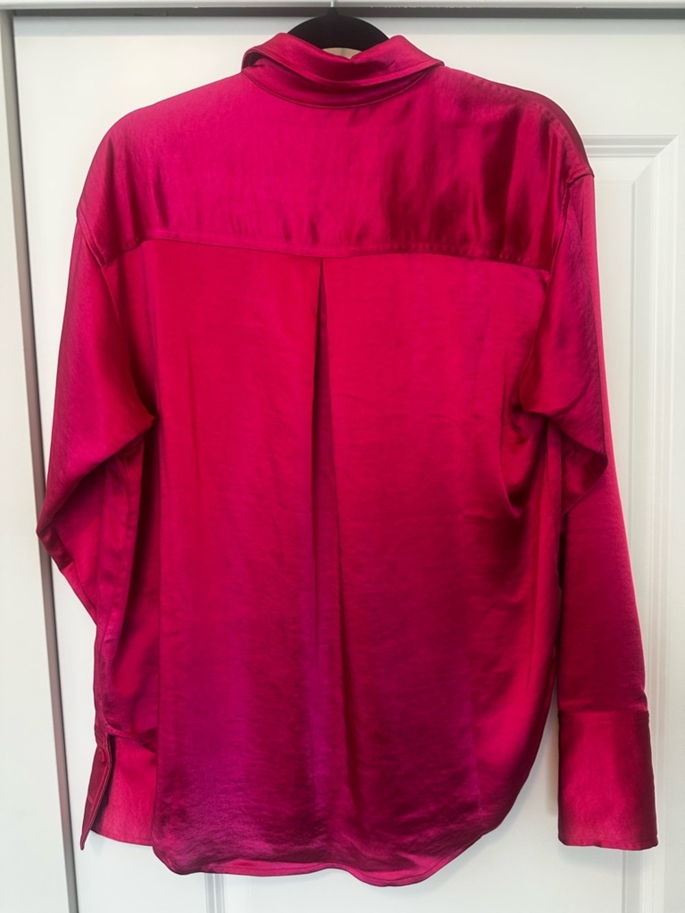 Good American size XS Hot Pink Satin Button-Up Blouse - Picture 3 of 4